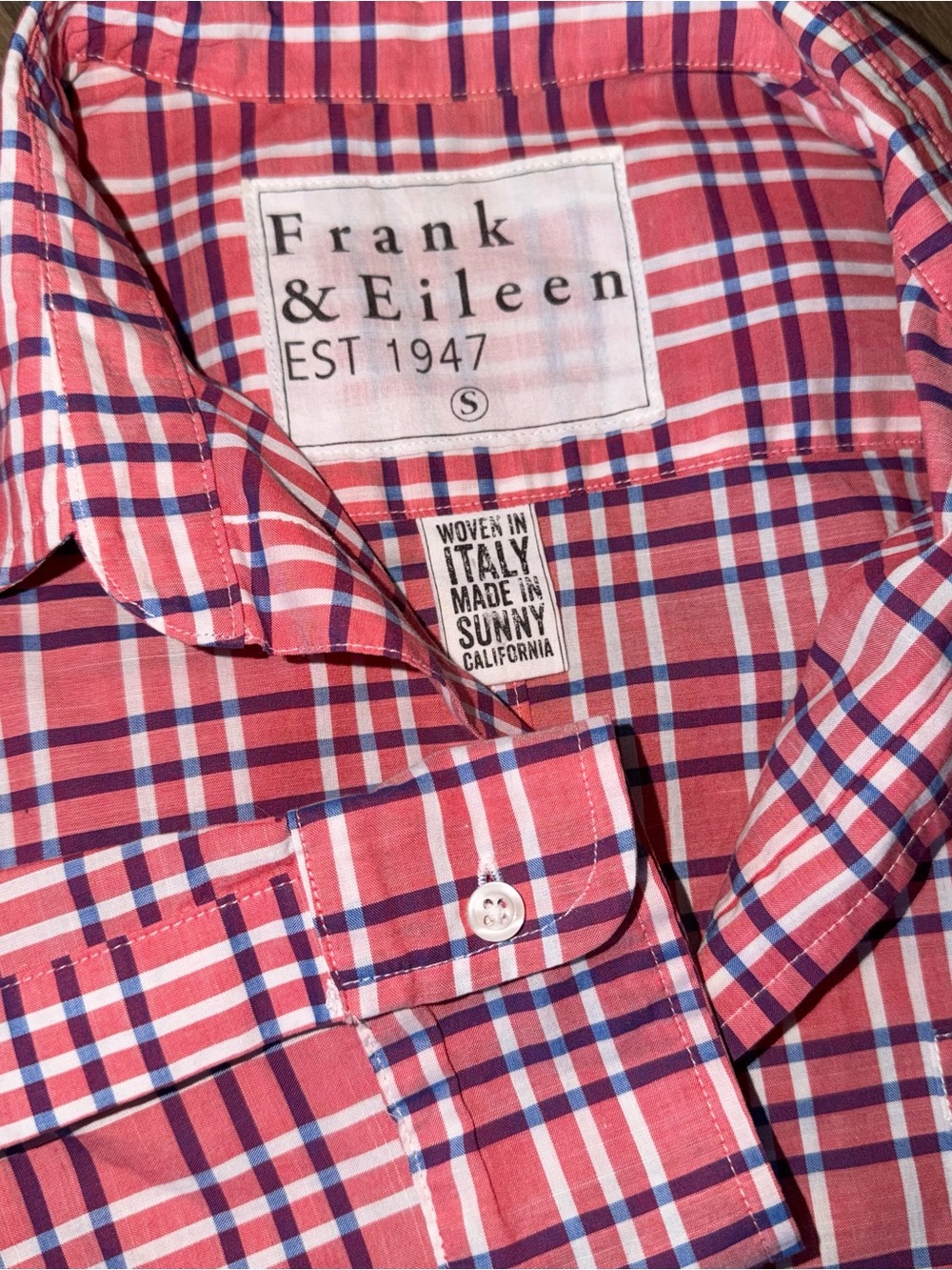 Frank & Eileen Pink and Blue Plaid Button-Down Shirt